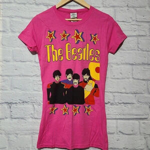 Yellow Submarine The Beatles T-shirt Tee Women's Medium Pink John Paul Ringo